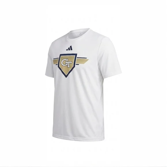 Adidas White and Gold Graphic Tee - Picture 2 of 4